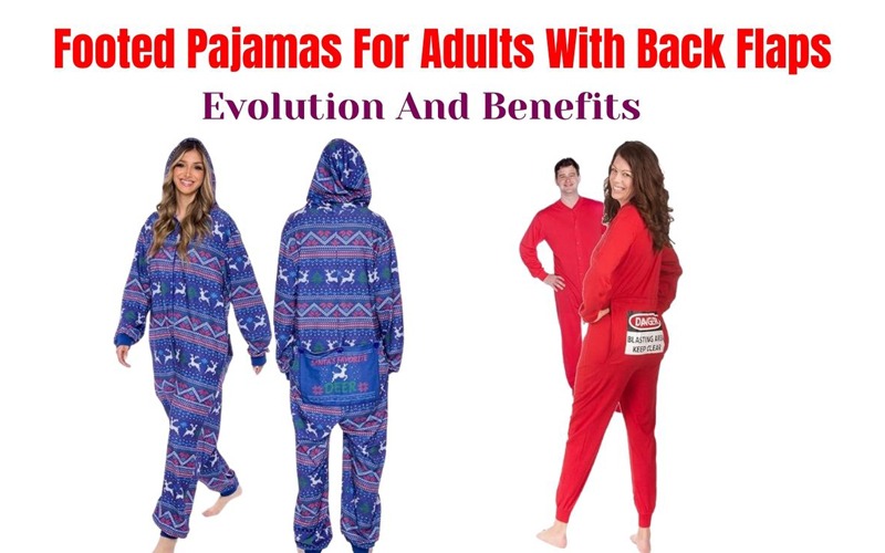 Footed Pajamas For Adults With Back Flaps